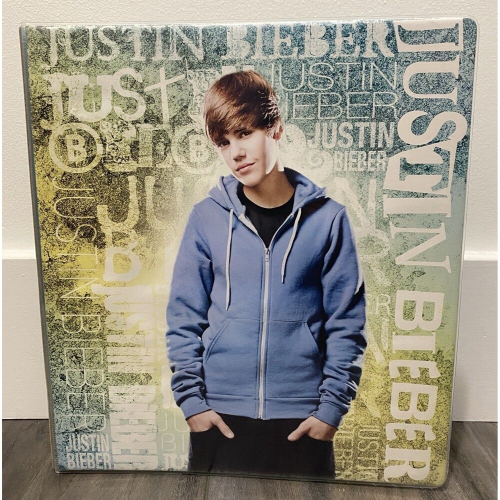 Justin Bieber 3 Ring Binder Mead Two Pocket School Folder Teen Pop Culture 2010